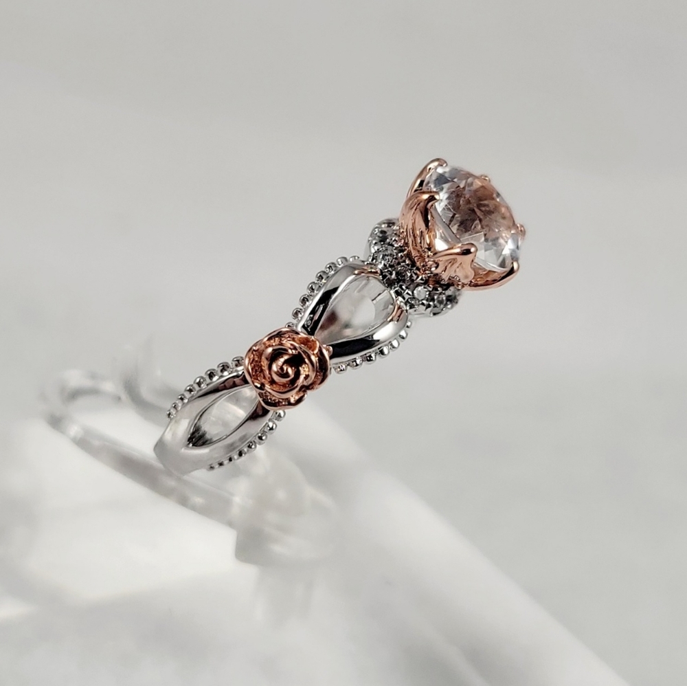 1ct Natural White Topaz and Diamonds Ring - Picture 5 of 15